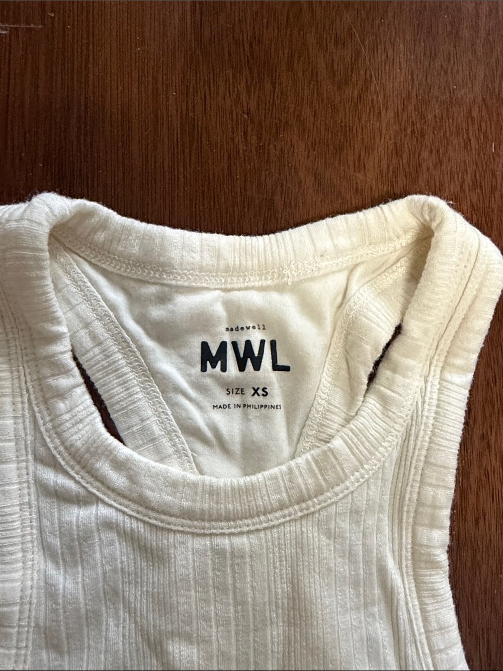 MADEWELL White Ribbed Racerback Crop Tank - Picture 2 of 3